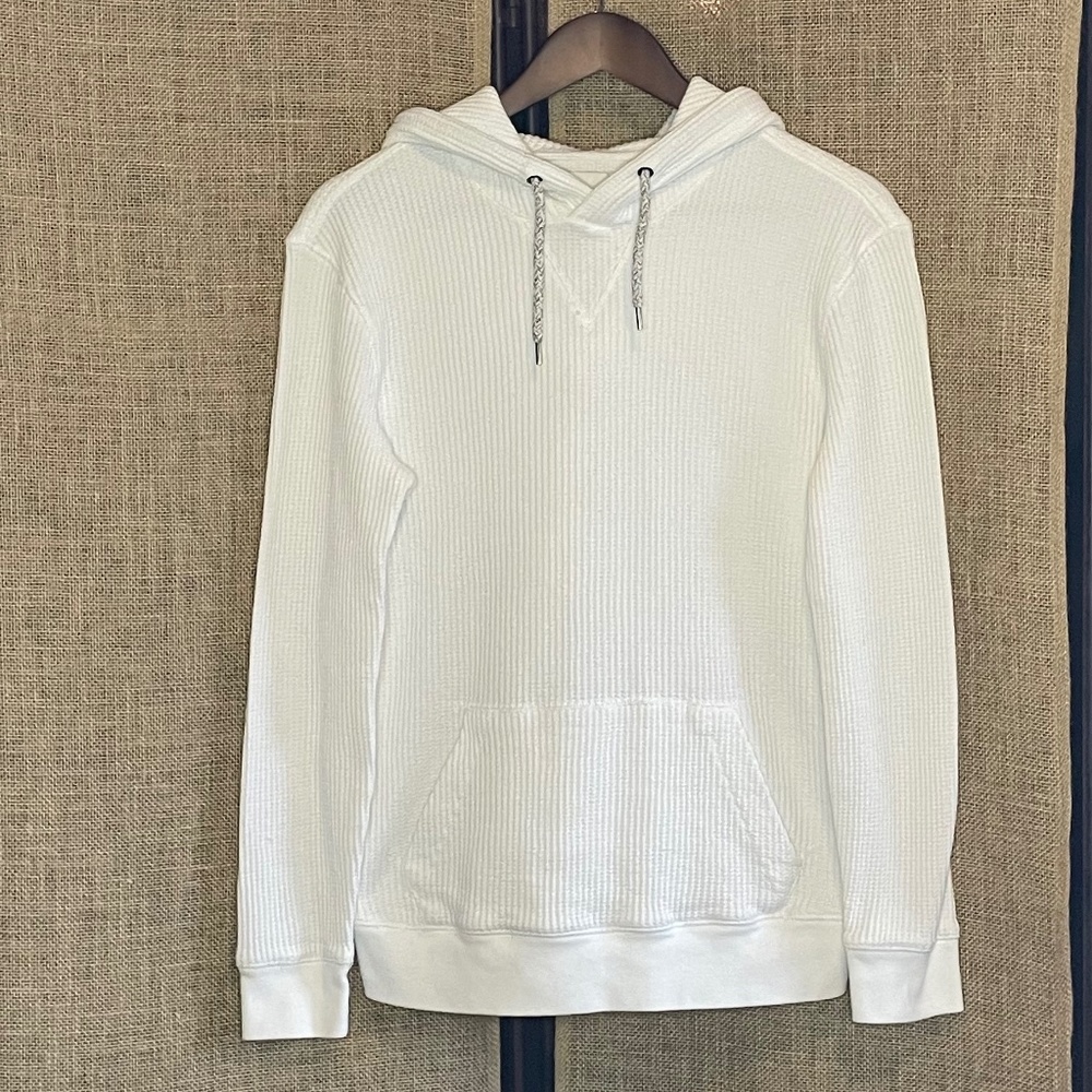 EUC! mens AMERICAN EAGLE thermal long sleeve tee shirt hoodie x small white AEO